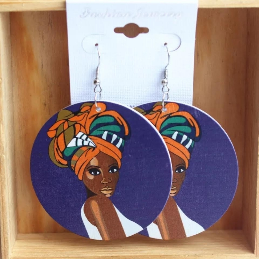 Round Wooden Earrings
